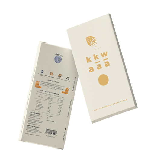 Ka kā wā 100% Daily Ritual Cacao 'Ahika' Kawakawa + Horopito 115g Bar